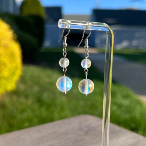 Opalescent Frosted Glass Handmade Earrings