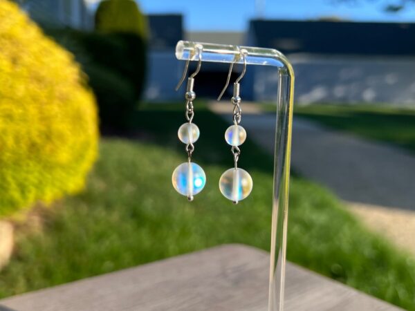 Opalescent Frosted Glass Handmade Earrings