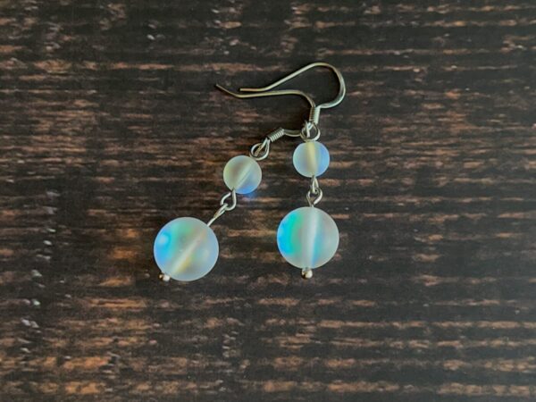 Opalescent Frosted Glass Handmade Earrings