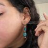 Aqua Frosted Sea Glass Handmade Earrings