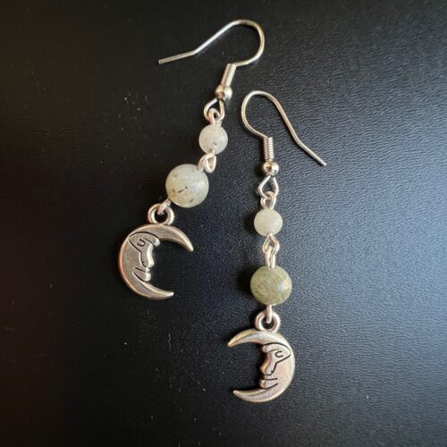 Labradorite Moon Drop Celestial Handmade-Earrings