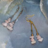 Rose Quartz Chip Handmade Dangle Earrings