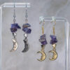 Amethyst Chip Moon Handmade Earrings