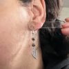 Upcycled Leaf Dangle Handmade Earrings