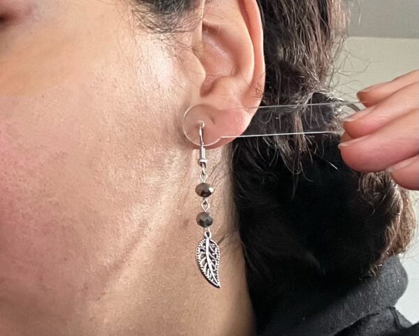 Upcycled Leaf Dangle Handmade Earrings
