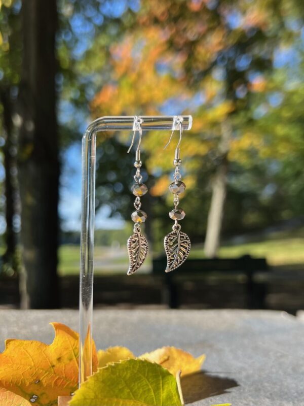 Upcycled Leaf Dangle Handmade Earrings