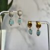 Minimalist Larimar Studs Handmade Earrings