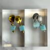 Minimalist Larimar Studs Handmade Earrings