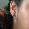 Minimalist Larimar Studs Handmade Earrings