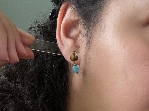 Minimalist Larimar Studs Handmade Earrings