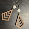 Mother-of-Pearl & Wood Art Deco Handmade Earrings