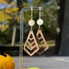 Mother-of-Pearl & Wood Art Deco Handmade Earrings