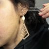 Mother-of-Pearl & Wood Art Deco Handmade Earrings