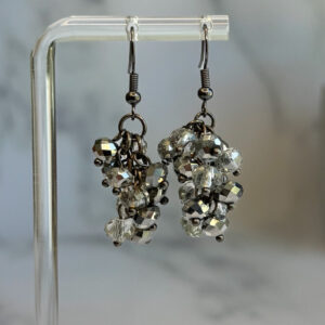 Lime Green Frosted Glass Handmade Earrings