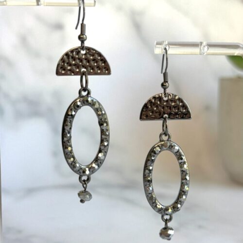Upcycled Hammered Metal Handmade Earrings