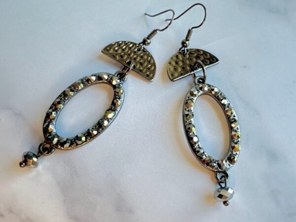 Upcycled Hammered Metal Handmade Earrings