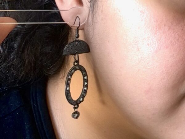 Upcycled Hammered Metal Handmade Earrings