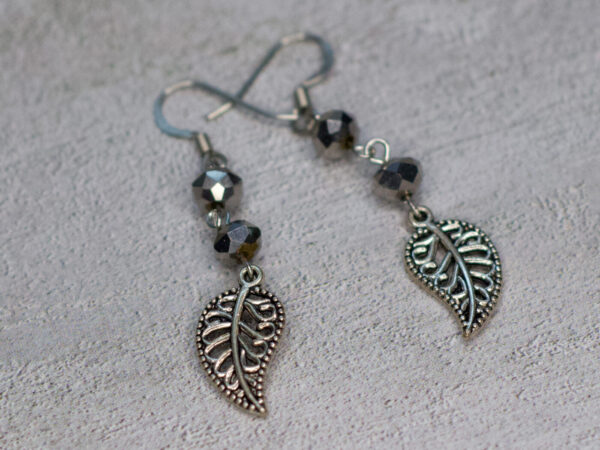 Upcycled Leaf Dangle Handmade Earrings