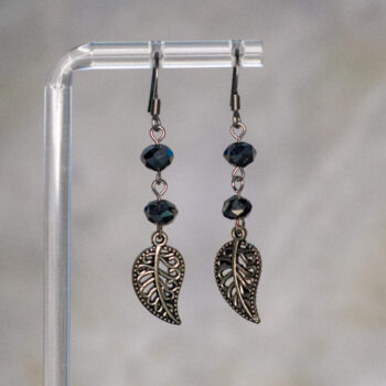 Upcycled Leaf Dangle Handmade Earrings