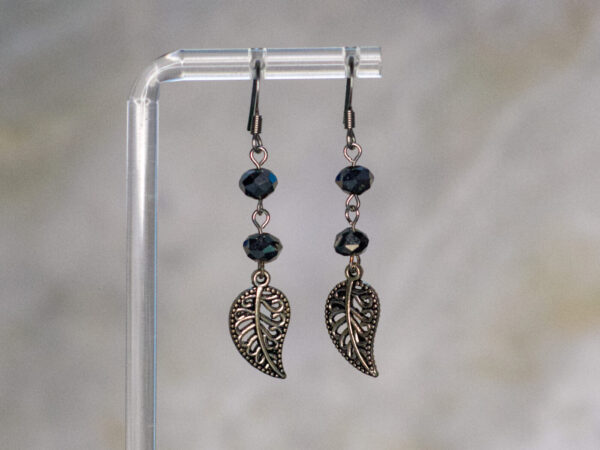Upcycled Leaf Dangle Handmade Earrings