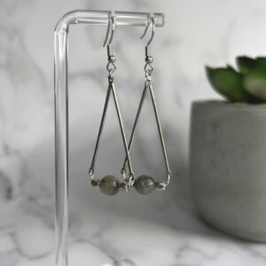 Rose Quartz Chip Handmade Dangle Earrings