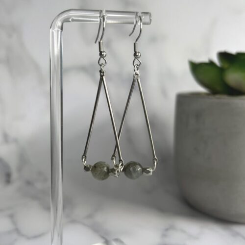 Labradorite Modern Hanging Handmade Earrings