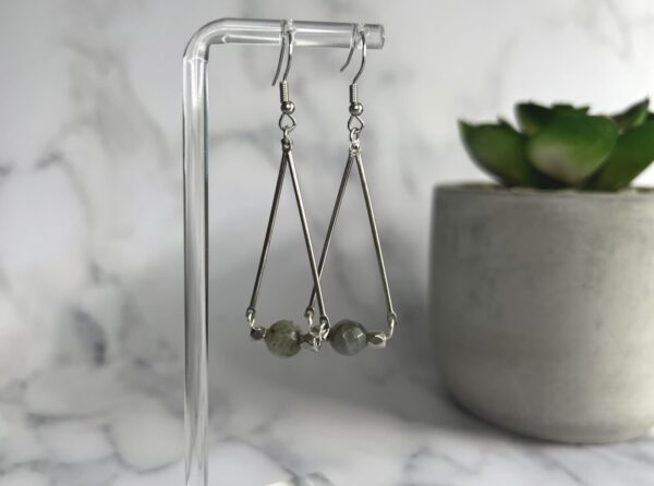 Labradorite Modern Hanging Handmade Earrings