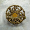 Vintage 1950s–1960s Gold‑Toned Amethyst & Pearl Brooch